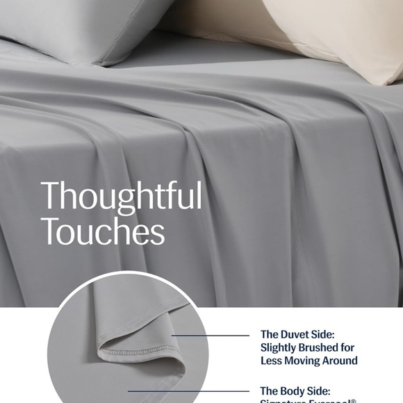 REST® Evercool®+ Flat Sheet Cali King/King Size, Breathable Luxury Bedding Gray - Picture 6 of 7